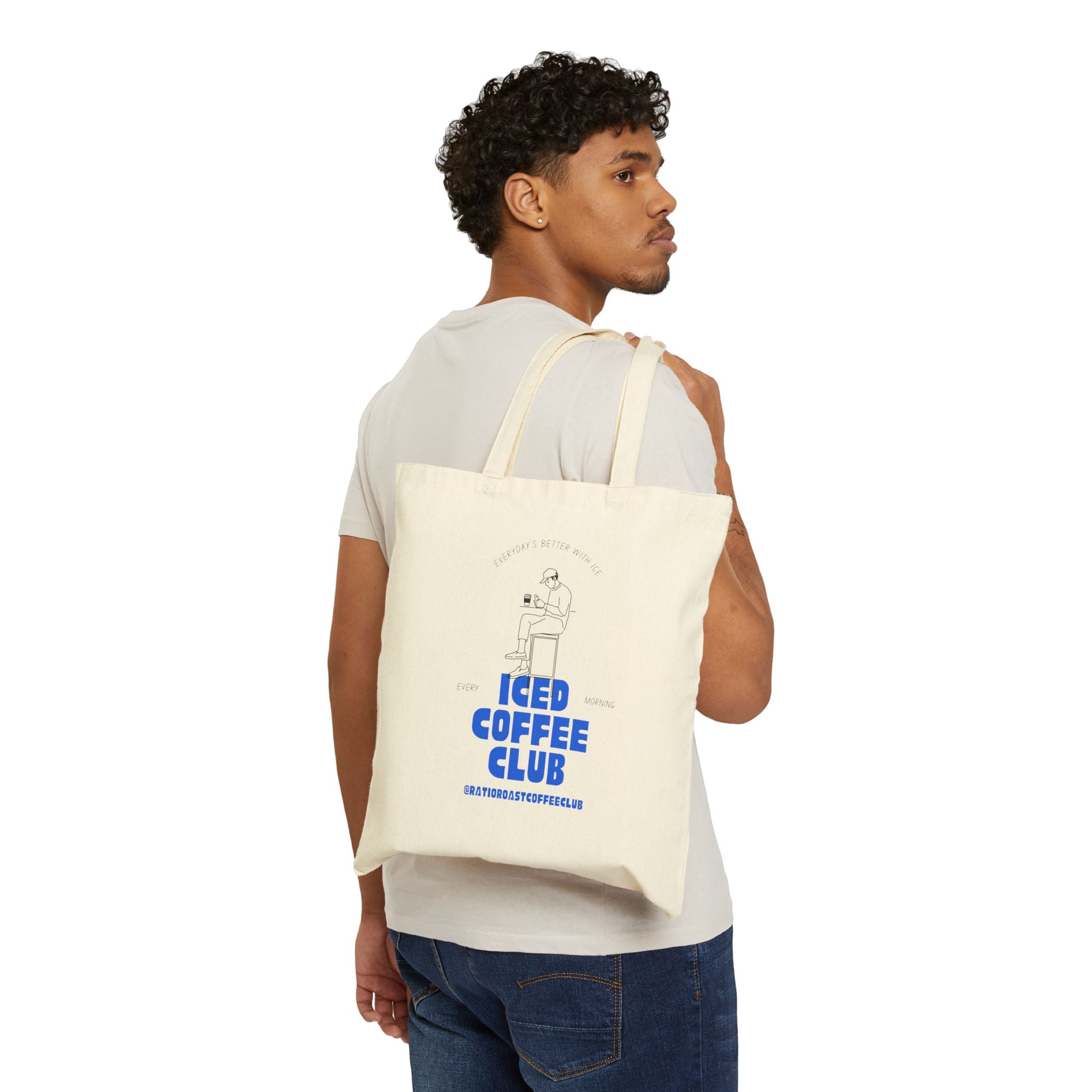 Iced Coffee Club Canvas Tote Bag – Eco-Friendly Reusable Grocery & Coffee Tote