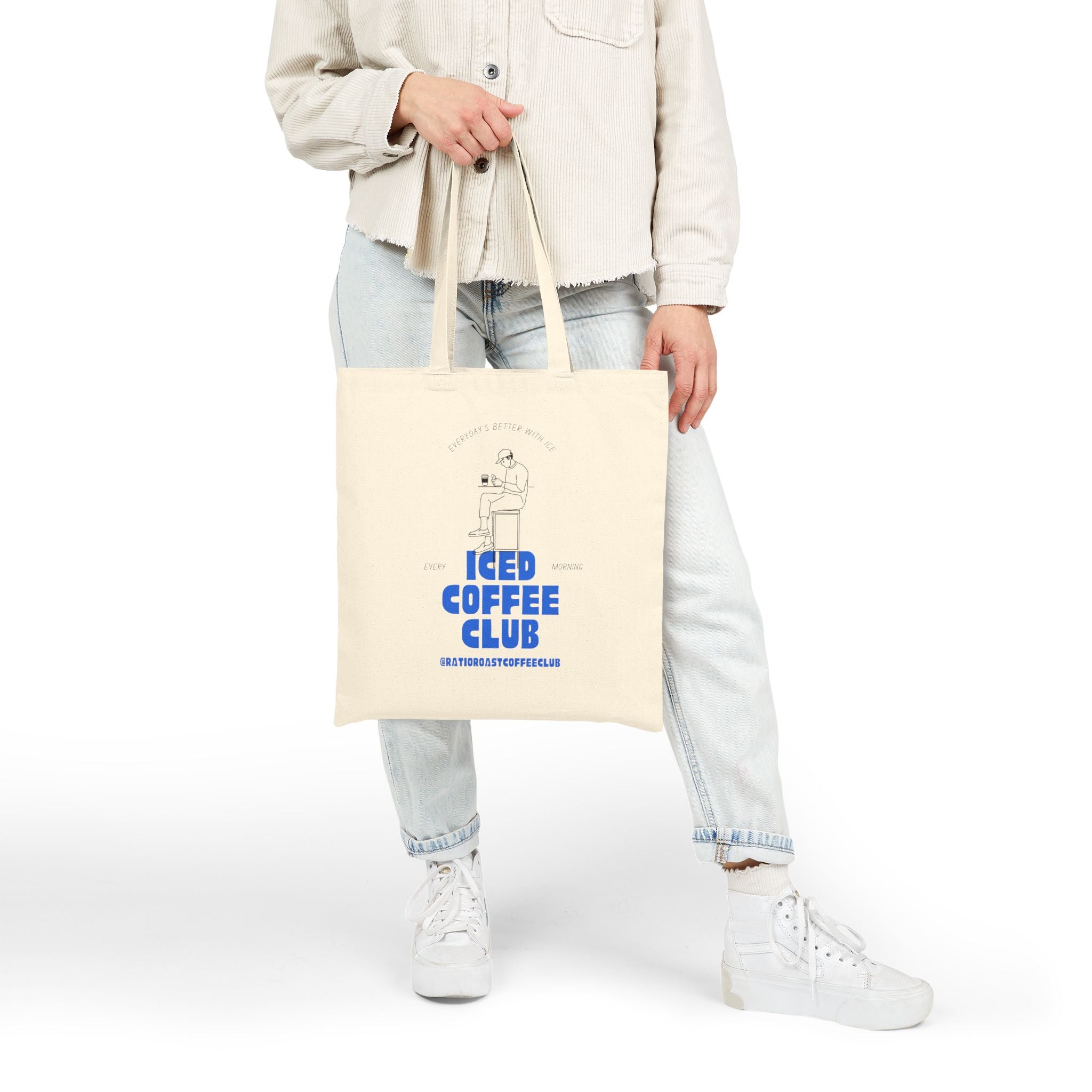 Iced Coffee Club Canvas Tote Bag – Eco-Friendly Reusable Grocery & Coffee Tote