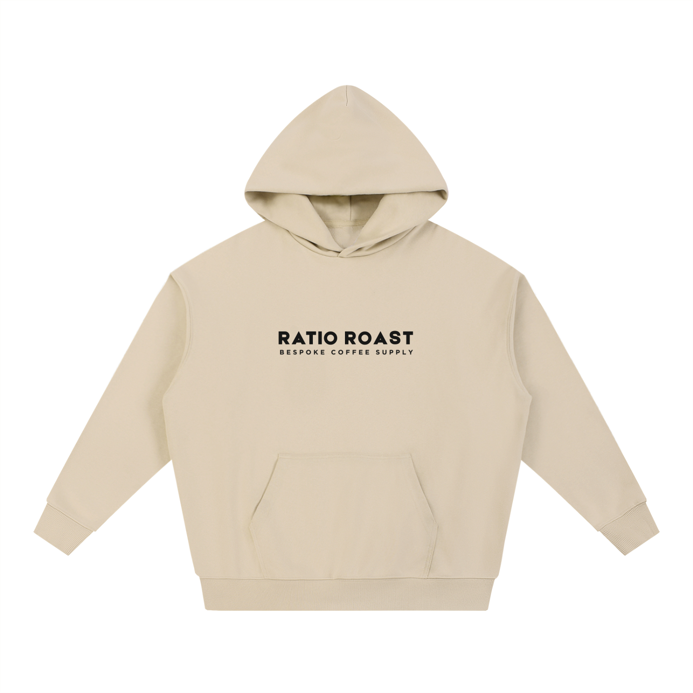 Coffee Addicts Club Essential Heavyweight Hoodie front view in black